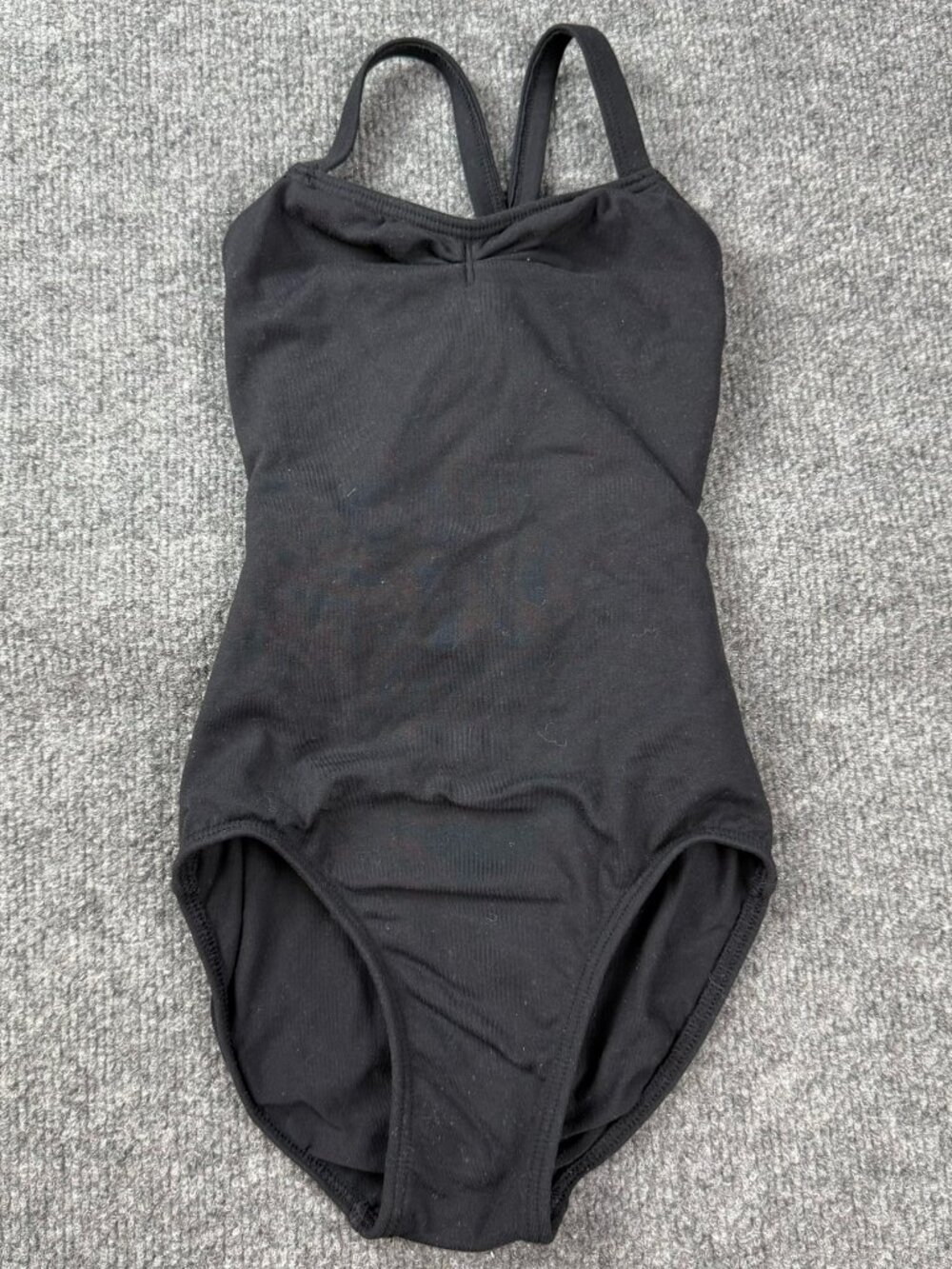 HONEYCUT Dance Leotard Child Large CL Black Bow Back Pinch Front Camisole Ballet